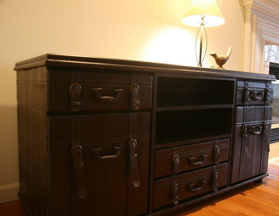 refabbed trunk console table refabbed trunk console table