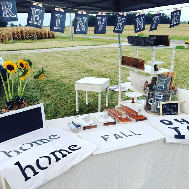 All set up at the Columbus Creative Chics Country Marketplace and Vintage Affair in Orient, Ohio.  Open today and tomorrow 9-7.  Come see me!  #livecbus #cbus #reinvented 12135 Opossum Run Road.