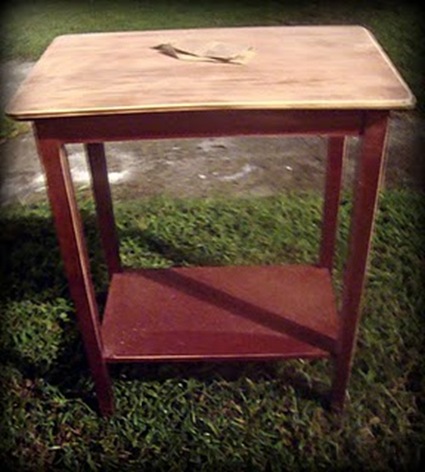 DIY chalk paint table before