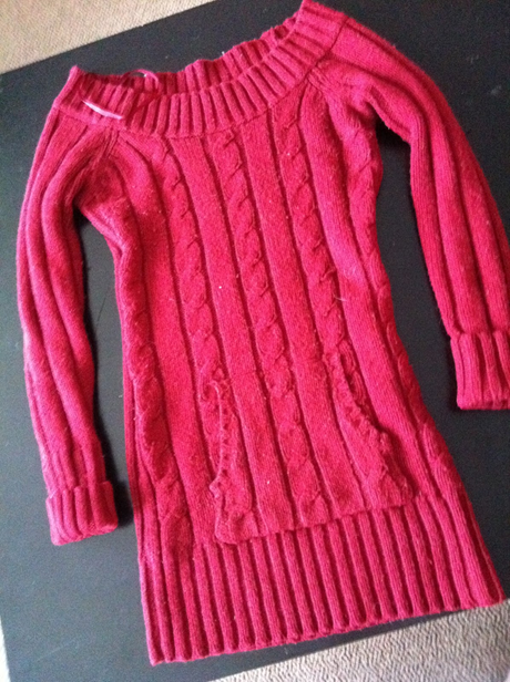 Old Sweater Turned Baby Dress