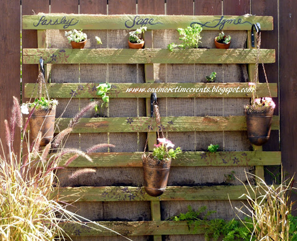 pallet to hanging herb garden after pallet to hanging herb garden after