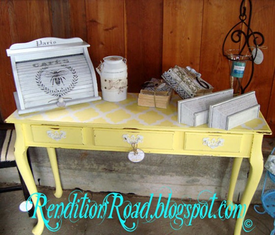 yellow quatrefoil table yellow quatrefoil table