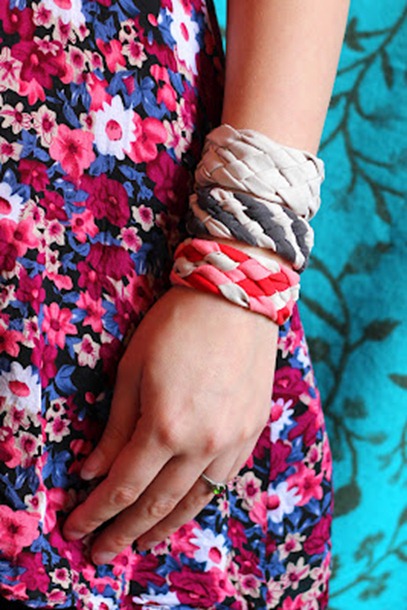 bracelet from old tshirt bracelet from old tshirt