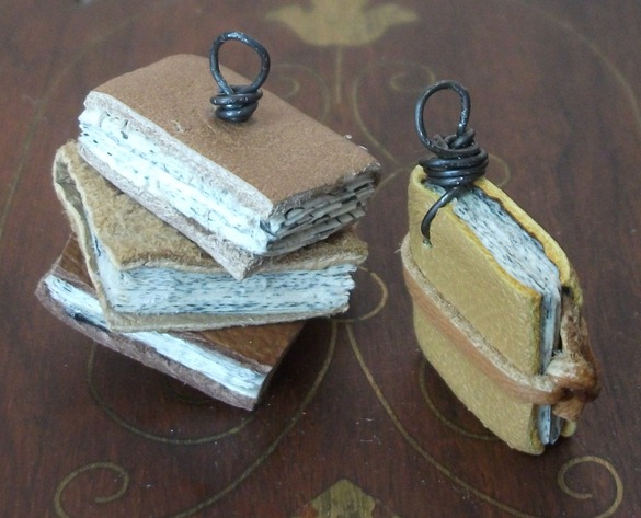 mini leather bound book pendants mini leather bound book pendants