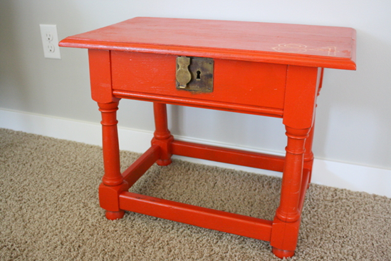 painted orange table painted orange table