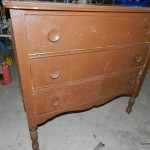 restored dresser before