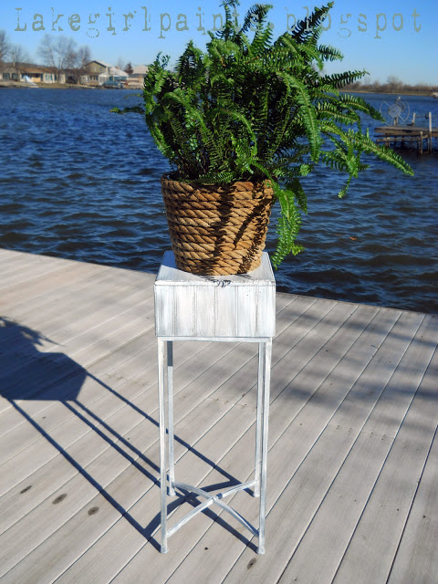 Lake Girl Paints plant stand after