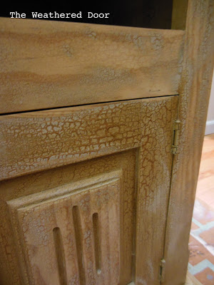 The Weathered Door blue nightstand before