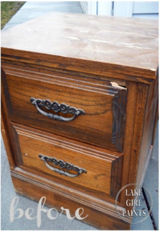 Lake Girl Paints nightstand before