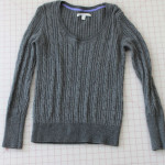 Makeing Home Base sweater leg warmers before