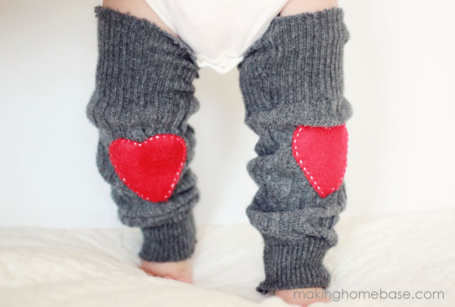 Making Home Base sweater leg warmers