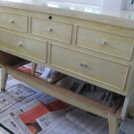 Red Telly mid century cedar chest before