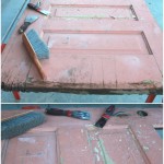 Burlap and Denim door before