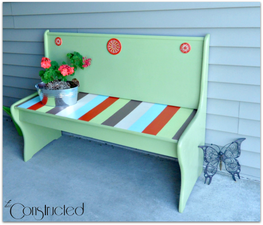 Dee Constructed painted bench after
