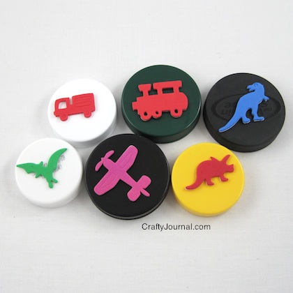 Crafty Journal plastic lids after