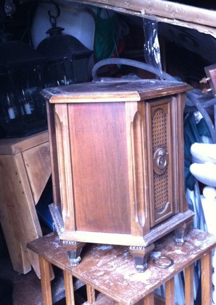 Enhanced Home Decor side table before