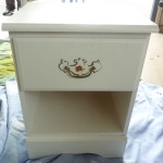 The Happy Housie red striped night stand before