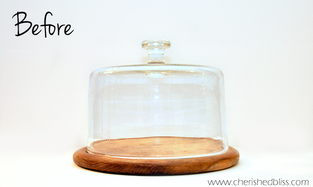 Cherished Bliss chalkboard cloche after