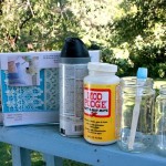 Mod Podge Rocks glass jar vases before