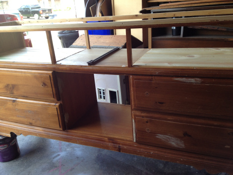 Upcycle Addict entertainment center before