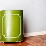 Leopard and Plaid trashcan before