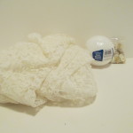 Restoration Redoux lace tablecloth before