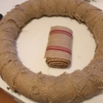 The Happy Housie burlap wreath form before