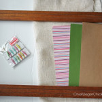 One Krieger Chick empty frame burlap scrapbook paper