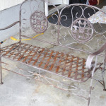 Suburble rusty bench