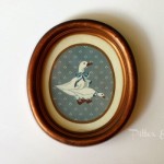 vintage wall art embroidered geese