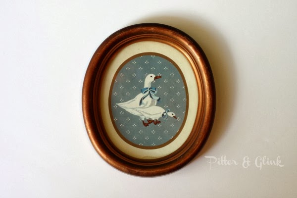vintage wall art embroidered geese