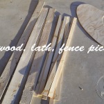 plywood, lath, fence pickets