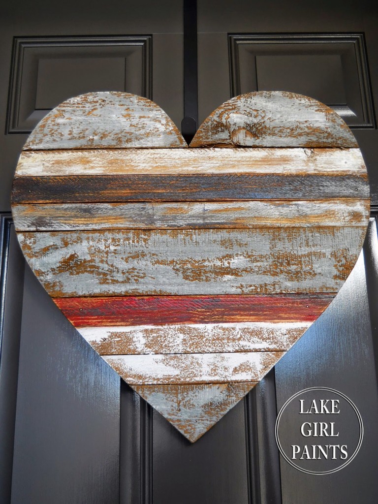 mixed board hanging heart